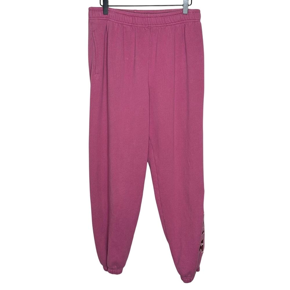 Pink by Victoria's Secret Pink Logo Fleece Sweatpants Elastic Waist Activewear L